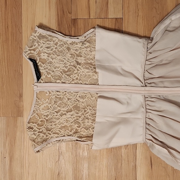 ZARA WOMAN Tan color  Lace Sleeveless Dress, Sz S - Picture 7 of 12